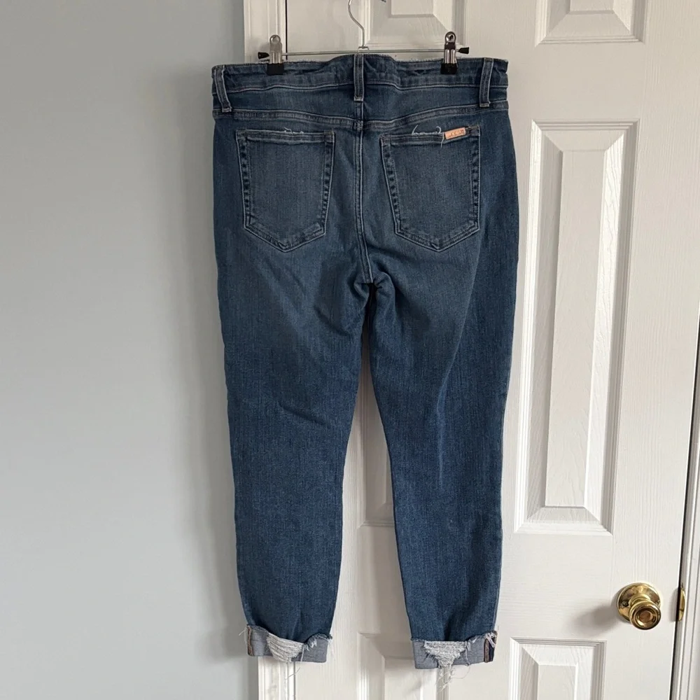 Joe's Jeans Flawless The Icon Mid Rise Skinny Distressed Hem Ankle Jeans W33